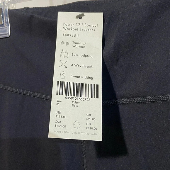 NWT Sweaty Betty Women's Power 32" Bootcut Workout Trousers XS Black #SB8965R - Picture 4 of 7